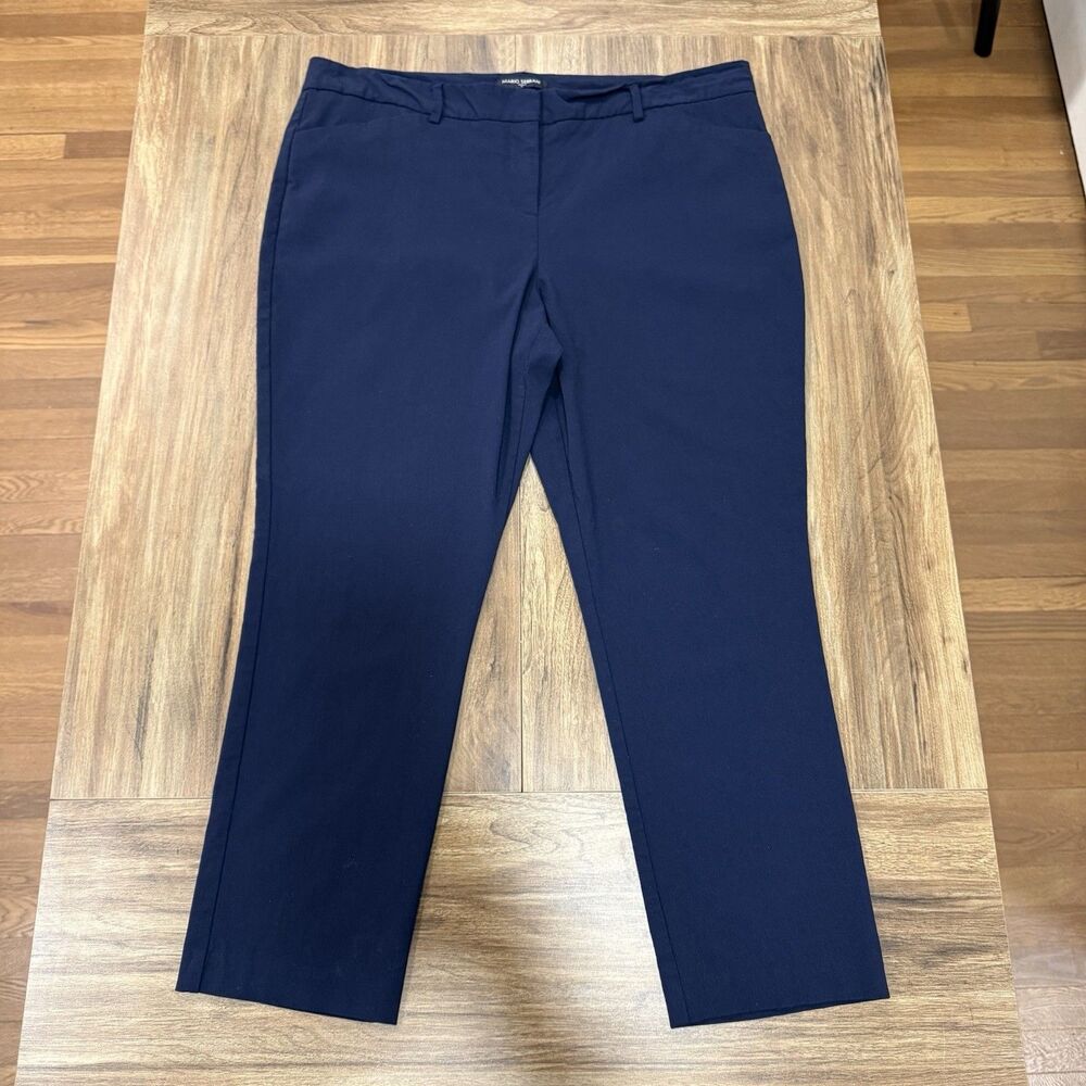 Mario Serrani Italy Navy Blue Capri Pants Women's Size 16 Career Officewear